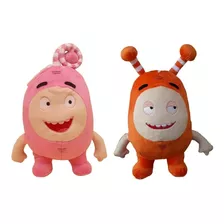 2 Pelúcias Laranja E Rosa Oddbods Personagens