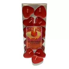 10 Vela Velas Forma De Corazón Amor San Valentín 