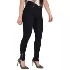 Pantalon Mezclilla Stretch Negro Skinny Fit De Mujer Cibi