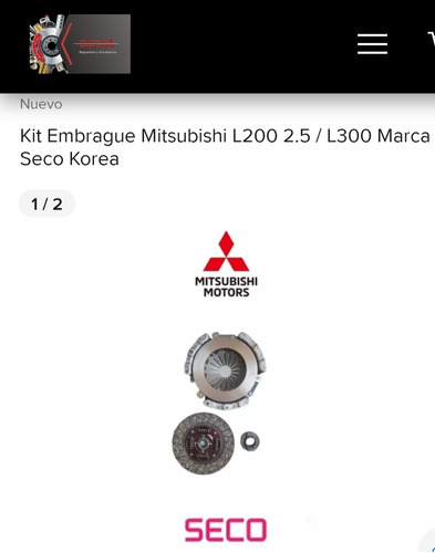 Kit Embrague Mitsubishi L200 2.5  / L300 Marca Seco Korea  Foto 3