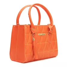 Bolsa Casual Feminina Madri Rosa Helena Alça Transversal Cor Laranja