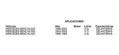 Balatas Delanteras Mercedes-benz Ml320 1999 3.2l Brembo Foto 3