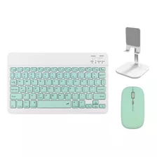Kit De Mouse De Teclado Inalámbrico Bluetooth + Soporte