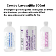 Combo Lavavajilla Abrillantador + Detergente 500ml +sal 1 Kg