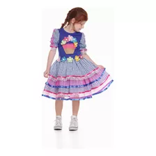 Vestido Festa Junina Xadrez Com Laços Infantil São João