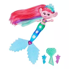 Brinquedo Boneca Trolls Sereia Poppy Com Luzes Hasbro F0307