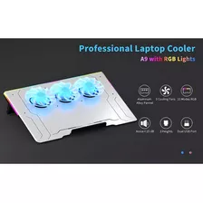 Knup Kp-237 Base Suporte Notebook Alumínio 3 Cooler Fans Rgb Ajustável Cor Cinza