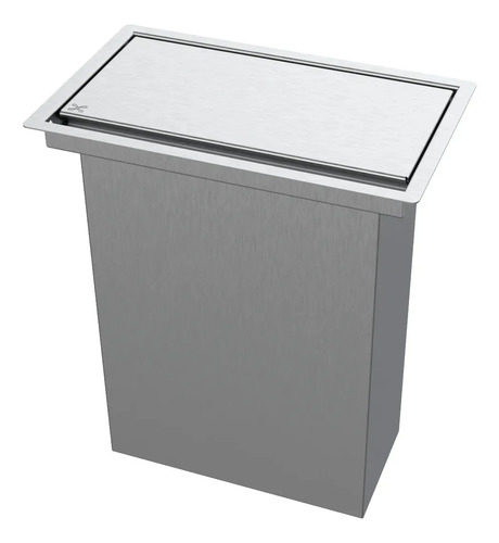 Lixeira Retangular De Embutir Bancada Inox 5,1 L