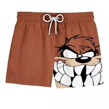 Short Praia Masculino Taz Mania Diabo Animação Ref0244