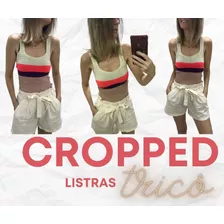 Cropped Feminino Trico Modela Corpo Tricot Moda Blogueira