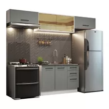 Mueble De Cocina Madesa Agata Sin Lavadero 280 Cm Color Gris