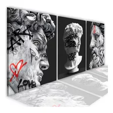 3 Quadros Decorativos Grande 50x70 Grafite Mitologia Grega