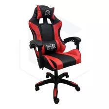 Silla De Escritorio Mechanic Pro 90 Pro90 Gamer Ergonómica Roja Y Negra Con Tapizado De Cuero Sintético