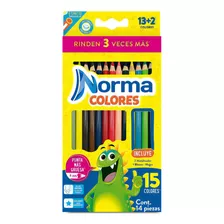 Lápices De Colores Norma, Caja Con 15 Piezas Punta + Gruesa