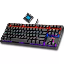 Teclado Mecanico Rii Rk908 Switch Blue Tkl Retroiluminación Color Del Teclado Negro Idioma Inglés Us