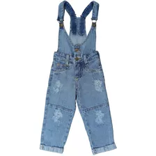 Macacão Jeans Infantil Meninas - Jardineira Juvenil