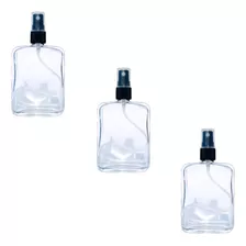 3 Frascos Perfume Vidro 100ml Válvula Spray