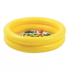 Pileta Inflable Infantil 2 Anillos 76cm Pelotero Bebe Verano Color Amarillo