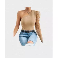 Blusa Beige Un Solo Hombro