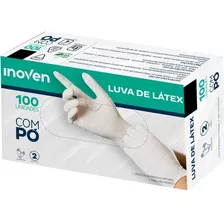 Luva Látex Multiuso Descartável Branca Com Pó Caixa 100 Un