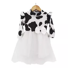 Vestido Vaca Lola Granja Disfraz Bebe Niña Manga Larga 