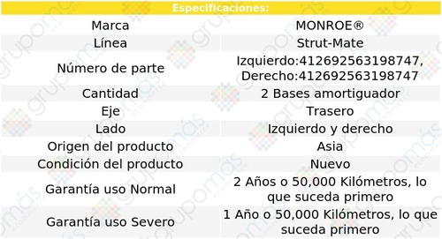 2 Bases De Amortiguadores Strut-mate Tra Acura Vigor 92-94 Foto 3