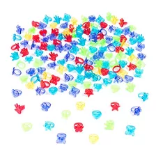 Bolsa De 144 Anillos De Juguete Coloridos De Plástico Con Pu