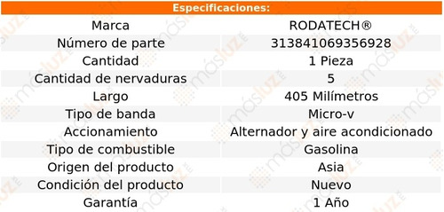 (1) Banda Accesorios Micro-v Solstice 2.4l 4 Cil 06/09 Foto 2