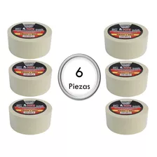 Cinta Masking Tape 2 50mts Uso Gral Empaque 6 Pz Color Blanco