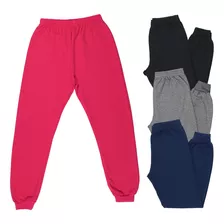 Calças Moletom Feminina/masculina Juvenil Kit 4 Peça Inverno