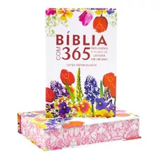 Bíblia Com 365 Reflexões | Arc | Letra Hipergigante | Flores
