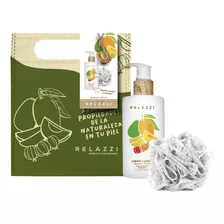 Jabón Líquido Relazzi Bouquet Frutal + Esponja + Bolsita Set