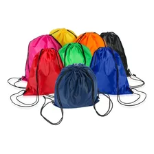 Kit 25 Unidades Mochila Saco Colorido Em Nylon