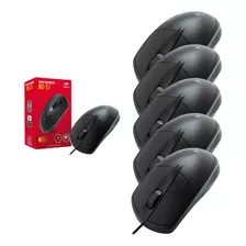 Mouse Usb Preto Com Fio Ms-31bk C3tech Kit Com 5 Atacado