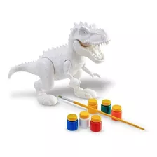 Brinquedo Dinossauro Pintura Rex Attack C/ 6 Guache Didático