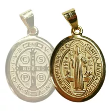 Medalla De San Benito De Oro 14k Colgante Escapulario De Oro