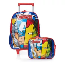 Kit Mochila De Rodinha Dos Vingadores Com Lancheira Luxcel