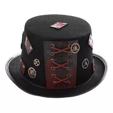 Punk Goth Steampunk Top Hat Con String Gear Cosplay Disfraz