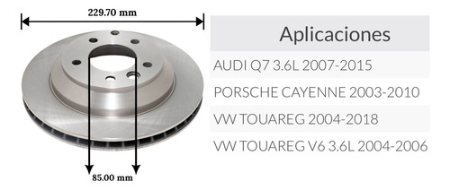 Disco Freno Trasero Para Vw Touareg- Audi Q7- Porche Cayenne Foto 3