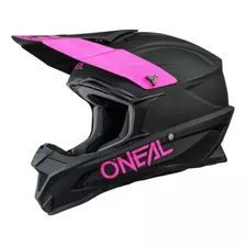 1srs Casco Solido, Negro/rosa, M