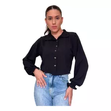 Camisa Alfaiataria Estilo Cropped Lançamento Luxo Promoção 