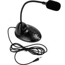 Micrófono Omnidireccional Pc Ajustable Elegante Plug Trs Color Negro