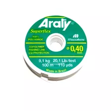 Nylon Araty Superflex 0,40mm 100 Mts 9,1 Kg. Dorado Tararira