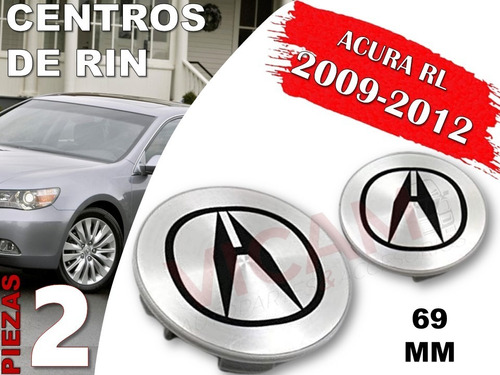 Par De Centros De Rin Acura Rl 2009-2012 69 Mm (gris) Foto 2