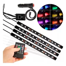 Tiras Luz Led Rgb Auto Multicolor Con Control Remoto [mj-12]