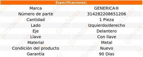 (1) Cilindro Puerta Izq/der C/llave Geo Prizm 89/91 Generica Foto 6