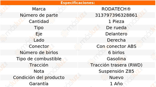 1- Maza Rueda Delantera Der I-370 L5 3.7l Rwd 07/08 Rodatech Foto 5