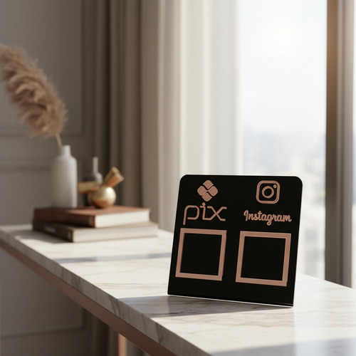 Placa Pix Display Mesa Balcão Pix E Insta Varias Cores