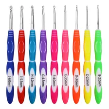 Koknit 9 Pcs Crochet Hooks Set, B (2 Mm) - J (6 Mm) Manijas