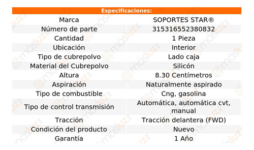 (1) Cubre Polvo Lado Caja Int Civic L4 1.7l 03/05 S Star Foto 2